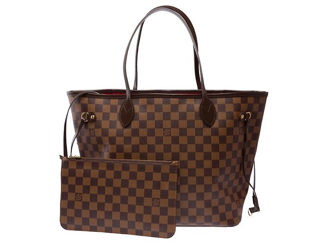 Borsa LOUIS VUITTON Neverfull in Tela Marrone - 103852 - vista 17