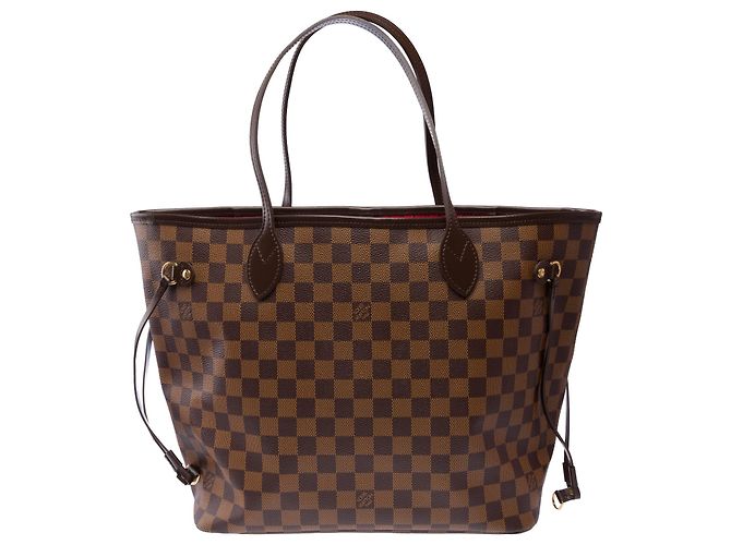 Borsa LOUIS VUITTON Neverfull in Tela Marrone - 103852 - vista 4