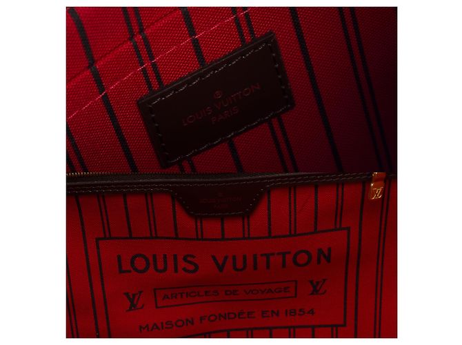 Borsa LOUIS VUITTON Neverfull in Tela Marrone - 103852 - vista 8