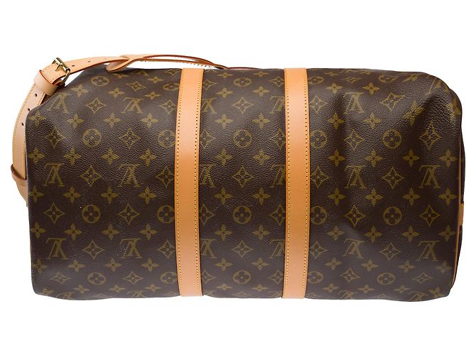 Borsa LOUIS VUITTON Keepall in Tela Marrone - 103853 - vista 10