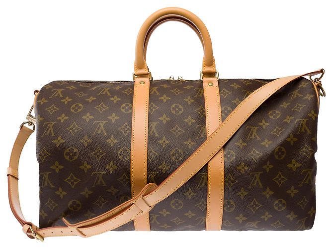 Borsa LOUIS VUITTON Keepall in Tela Marrone - 103853 - vista 2