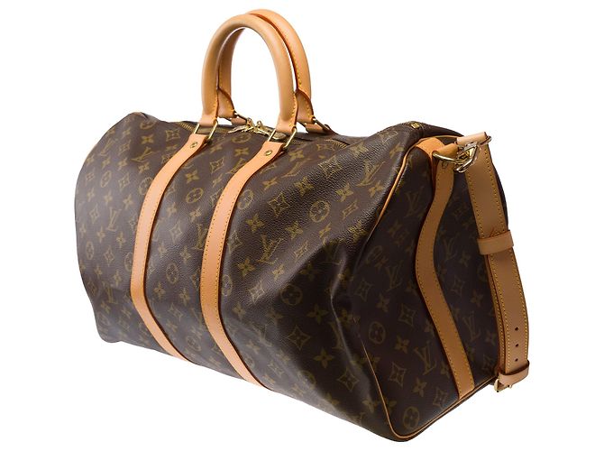 Borsa LOUIS VUITTON Keepall in Tela Marrone - 103853 - vista 4