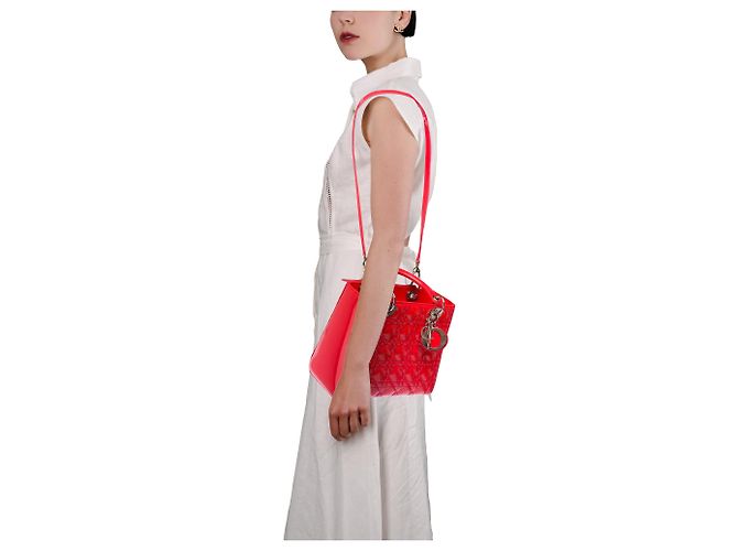 Borsa DIOR Lady Dior in Pelle Rossa - 103867 Rosso - vista 12