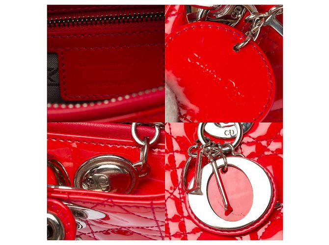 Borsa DIOR Lady Dior in Pelle Rossa - 103867 Rosso - vista 6