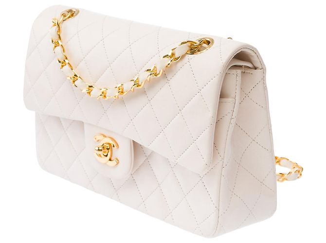 Borsa CHANEL Timeless/Classique in Pelle Bianca - 103866 Bianco - vista 5