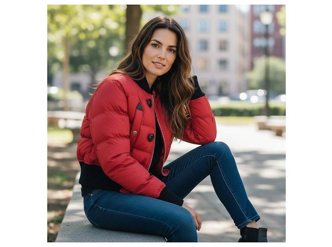 Dsquared2 Misty Mountains Rote Daunen-Bomberjacke - Ansicht 13