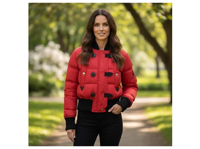 Dsquared2 Misty Mountains Rote Daunen-Bomberjacke - Ansicht 2