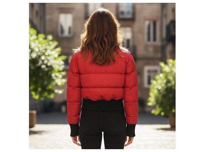 Dsquared2 Misty Mountains Rote Daunen-Bomberjacke - Ansicht 4