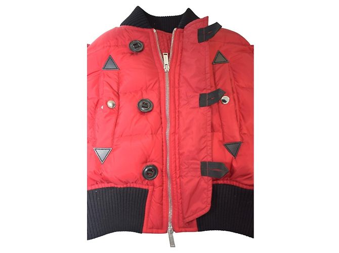 Dsquared2 Misty Mountains Rote Daunen-Bomberjacke - Ansicht 8