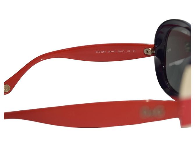 Dolce & Gabbana D&G 8058 Occhiali da sole oversize righe nautiche Bianco Rosso Blu - vista 6