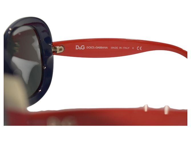 Dolce & Gabbana D&G 8058 Occhiali da sole oversize righe nautiche Bianco Rosso Blu - vista 8