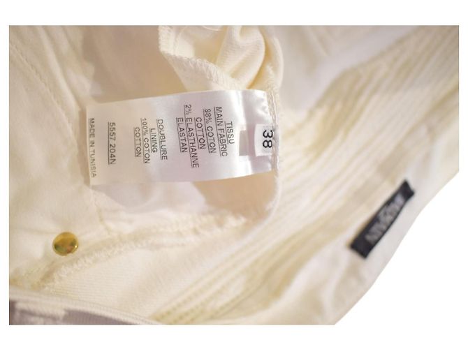 Balmain Jeans Moto Biker Off-White Blanco - vista 13