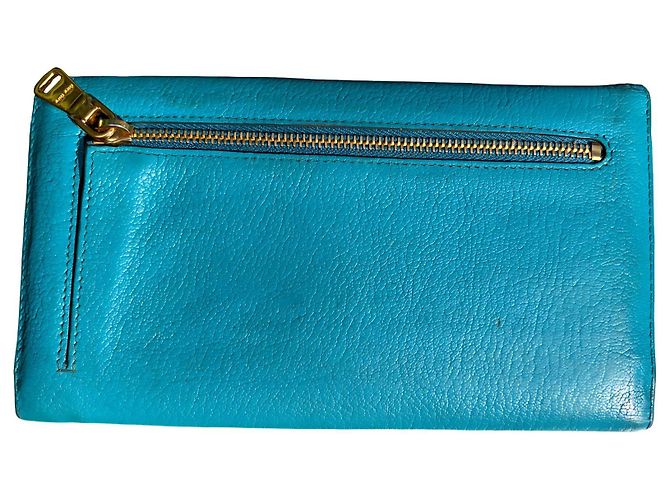 Cartera Miu Miu azul turquesa de piel granulada - vista 2