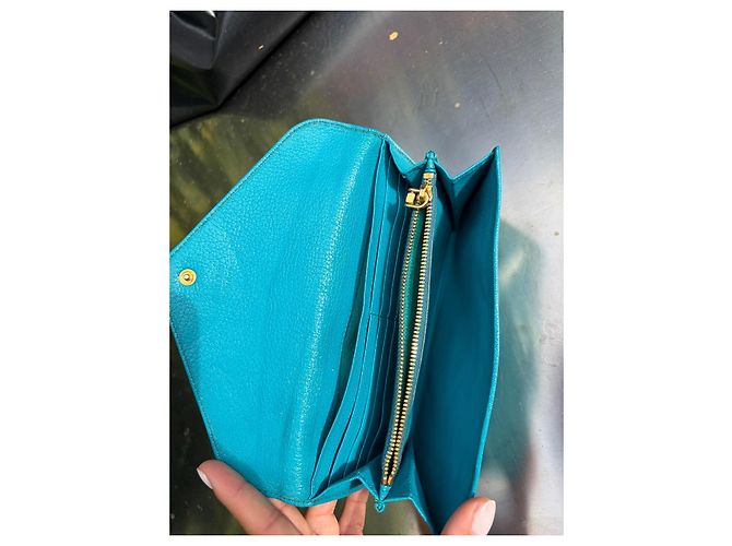 Cartera Miu Miu azul turquesa de piel granulada - vista 5