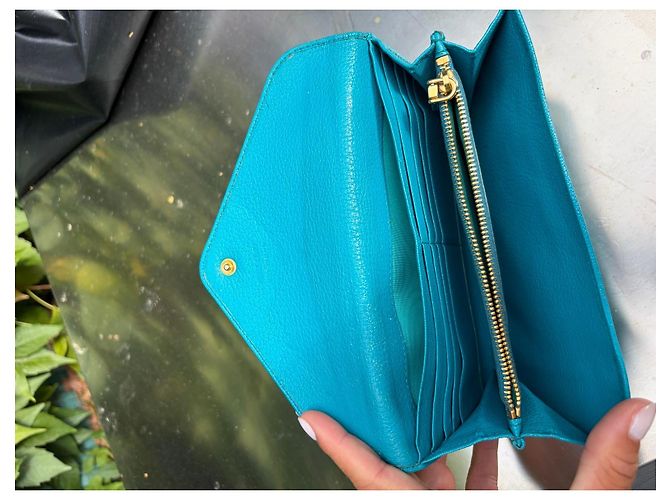 Cartera Miu Miu azul turquesa de piel granulada - vista 8