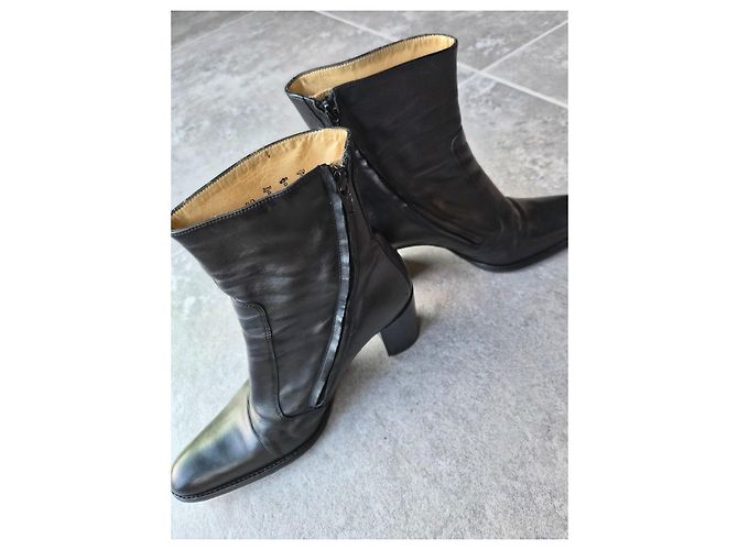 Free Lance Robertot Botines de cuero negro - vista 4