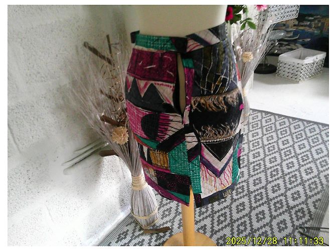 Gonna corta patchwork Louis Féraud Marrone Nero Rosa Bianco Multicolore Verde Porpora - vista 4