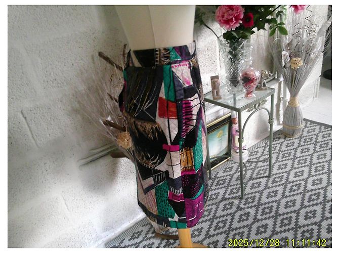 Gonna corta patchwork Louis Féraud Marrone Nero Rosa Bianco Multicolore Verde Porpora - vista 5
