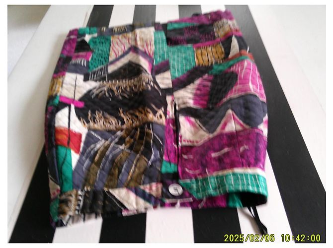 Gonna corta patchwork Louis Féraud Marrone Nero Rosa Bianco Multicolore Verde Porpora - vista 7