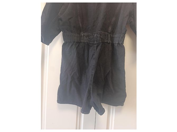 Zara Mono corto de mezclilla negro - vista 10