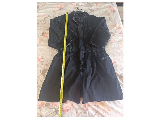 Zara Mono corto de mezclilla negro - vista 12