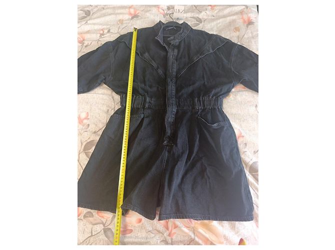 Zara Mono corto de mezclilla negro - vista 14