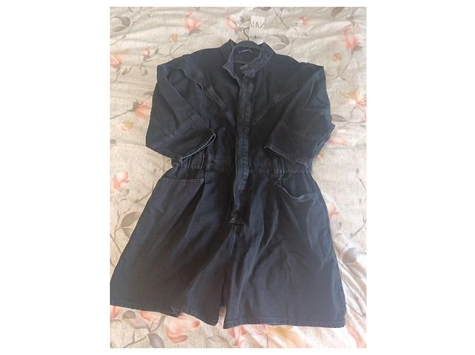 Zara Mono corto de mezclilla negro - vista 15
