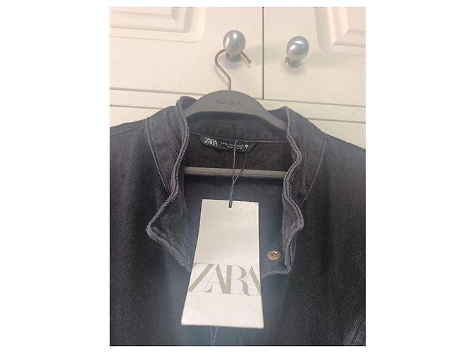 Zara Mono corto de mezclilla negro - vista 2