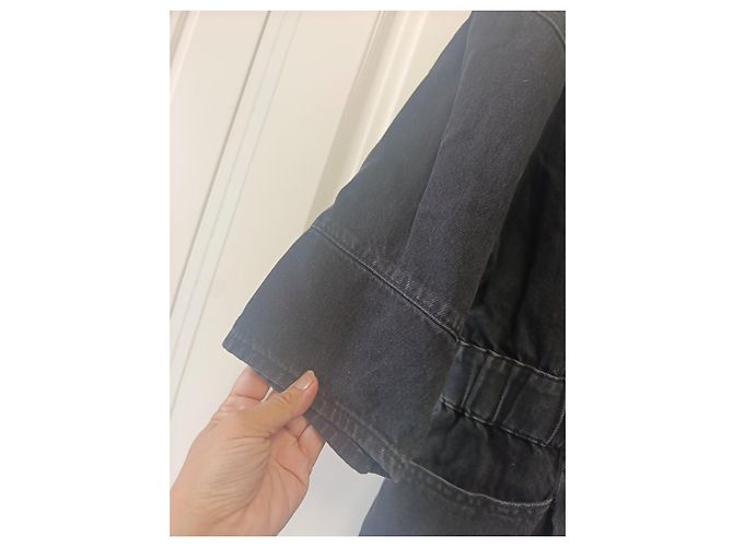 Zara Mono corto de mezclilla negro - vista 3