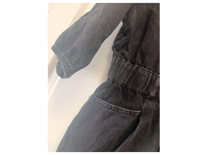 Zara Mono corto de mezclilla negro - vista 5