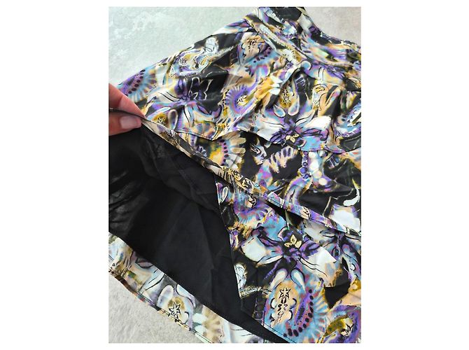 Falda corta con volantes estampada IRO Negro Blanco Azul Púrpura Amarillo - vista 2
