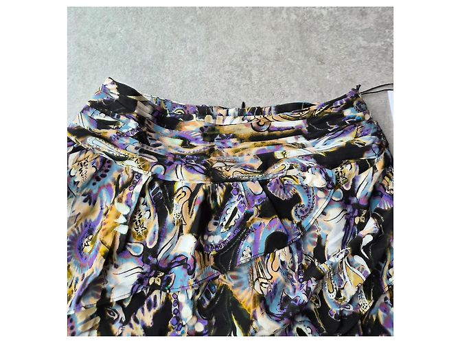 Falda corta con volantes estampada IRO Negro Blanco Azul Púrpura Amarillo - vista 3