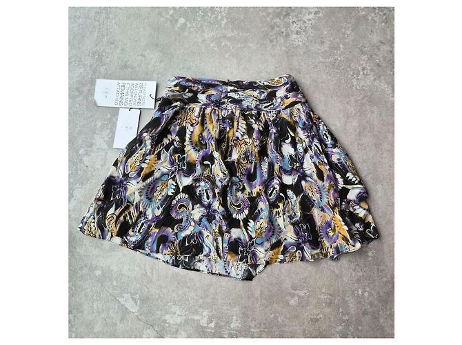 Falda corta con volantes estampada IRO Negro Blanco Azul Púrpura Amarillo - vista 7