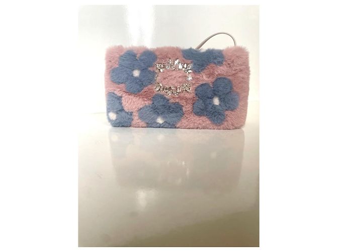 Borsa a tracolla Roger Vivier, modello Mini RV Wintery Blossom Nightlily Rosa Blu Multicolore - vista 12