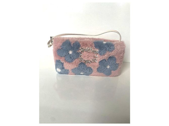 Borsa a tracolla Roger Vivier, modello Mini RV Wintery Blossom Nightlily Rosa Blu Multicolore - vista 2