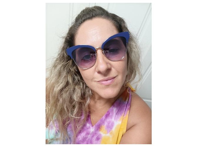 Occhiali da sole Moschino Cat Eye Blu Porpora - vista 3