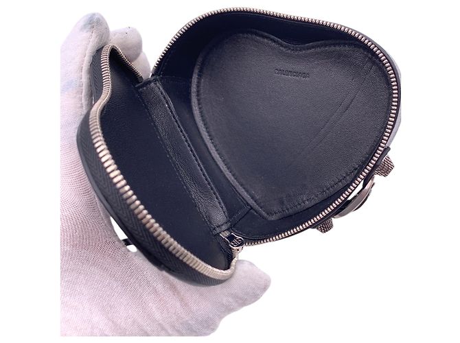 Balenciaga Portagioielli Le Cagole Heart Pouch in pelle nera Nero - vista 6