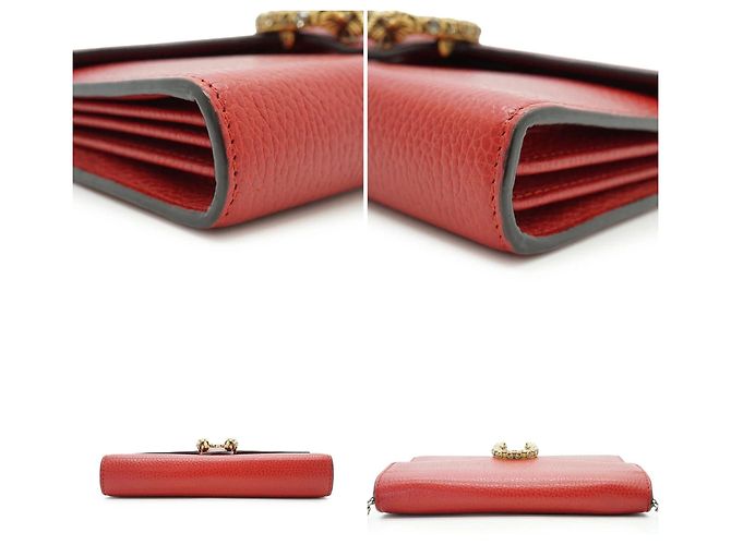Gucci Borsa a tracolla Dionysus Wallet on Chain WOC in pelle rossa Rosso - vista 4