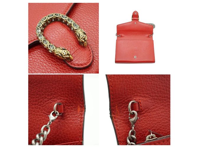 Gucci Borsa a tracolla Dionysus Wallet on Chain WOC in pelle rossa Rosso - vista 5