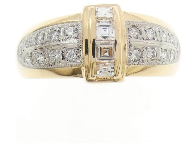 Autre Marque Ginza Tanaka Au750 Platin Diamantring Golden - Ansicht 2