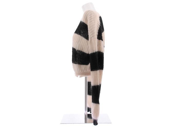 Zadig & Voltaire Mohair-Pullover in Creme und Schwarz - Ansicht 4