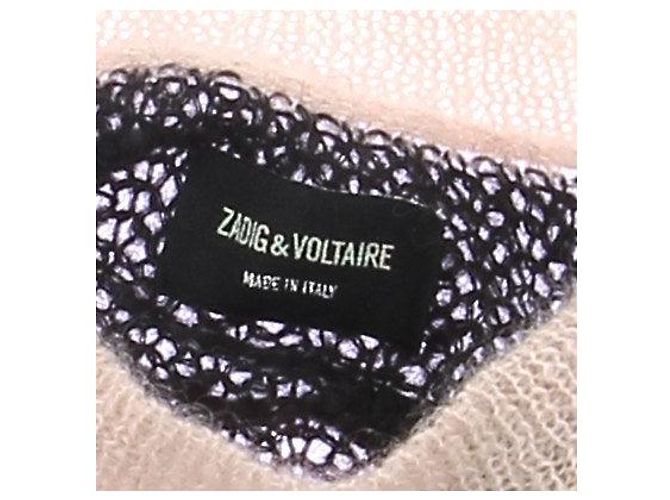 Zadig & Voltaire Mohair-Pullover in Creme und Schwarz - Ansicht 6