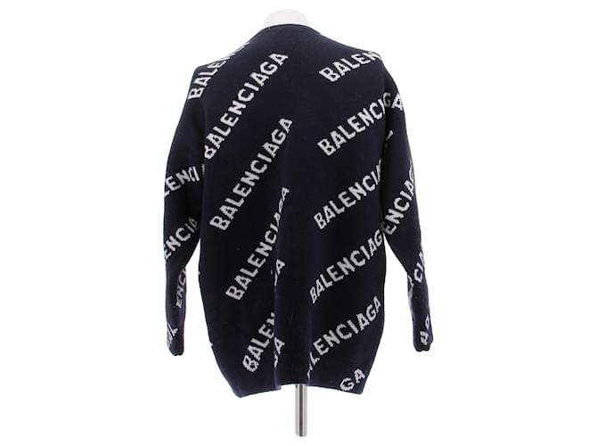 Balenciaga Marineblauer Pullover mit Logo - Ansicht 2
