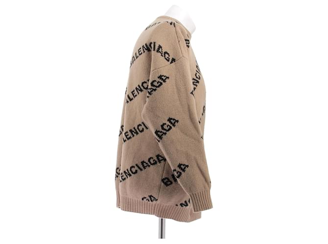 Balenciaga Brauner Pullover mit Logo - Ansicht 3