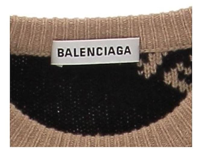 Balenciaga Brauner Pullover mit Logo - Ansicht 7
