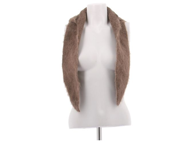 Autre Marque Cappuccio rimovibile in maglia marrone - vista 2