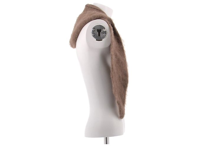 Autre Marque Cappuccio rimovibile in maglia marrone - vista 4
