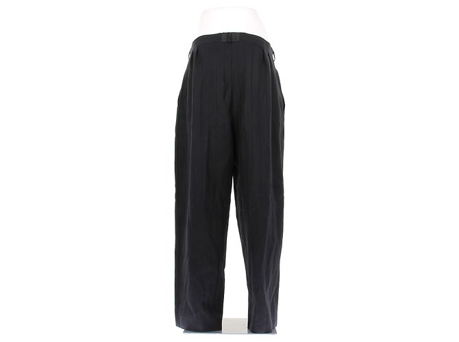 Yves Saint Laurent Pantaloni blu navy con pinces - vista 2