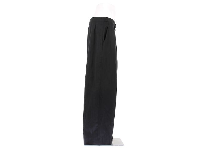 Yves Saint Laurent Pantaloni blu navy con pinces - vista 3