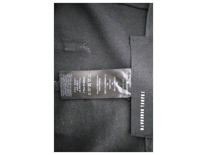 Autre Marque Pantalones de algodón negros ISABEL BENENATO - vista 5